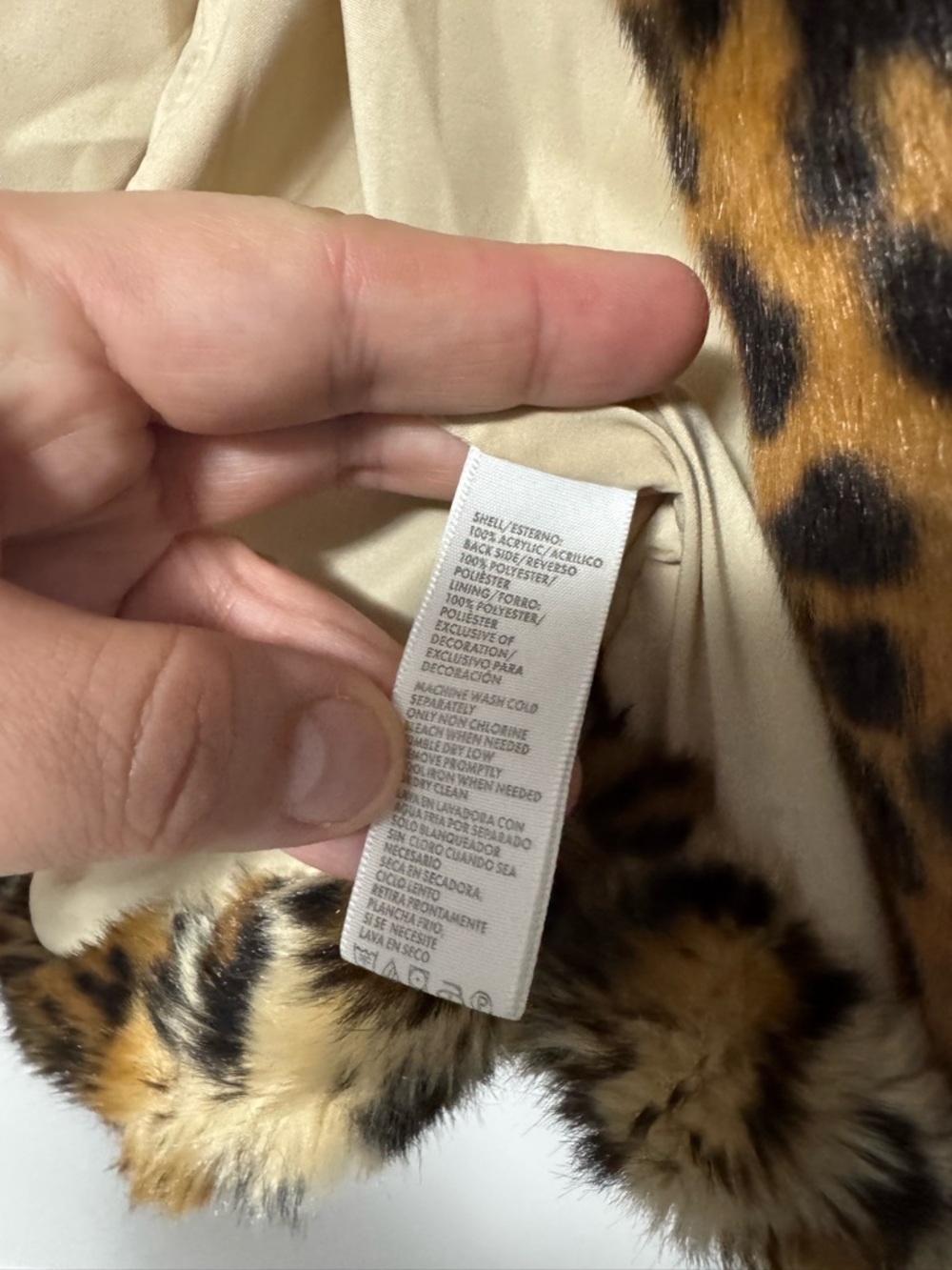 087 REBECCA MINKOFF Women’s Hudson Faux Fur Moto Jacket - Leopard Print Small - Picture 10 of 11